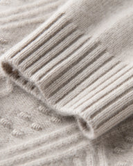 Mock Neck Diamond Knit Cashmere Sweater