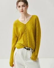 Silk-Cashmere Blend Thin Knit Cardigan