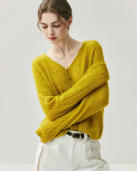 Silk-Cashmere Blend Thin Knit Cardigan