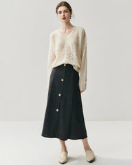 Silk-Cashmere Blend Thin Knit Cardigan