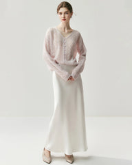 Silk-Cashmere Blend Thin Knit Cardigan