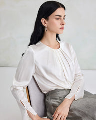 Elegant Washable Silk Pullover Blouse