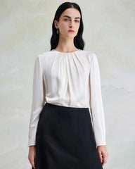 Elegant Washable Silk Pullover Blouse