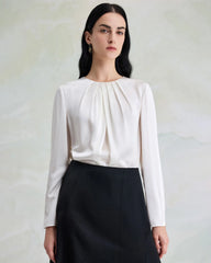 Elegant Washable Silk Pullover Blouse - DAISYSILK UK
