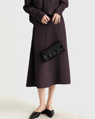 30 Momme Heavy Silk A-Line Midi Skirt