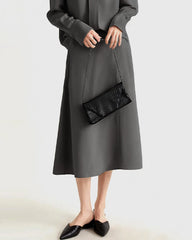 30 Momme Heavy Silk A-Line Midi Skirt