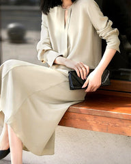 30 Momme Heavy Silk A-Line Midi Skirt