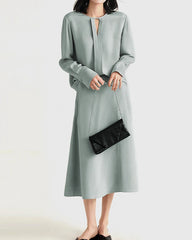 30 Momme Heavy Silk A-Line Midi Skirt