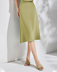 30 Momme Heavy Silk Bias-Cut Midi Skirt