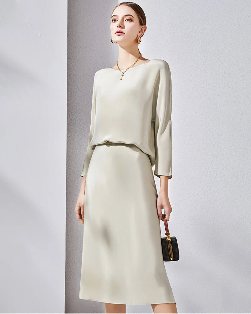 30mm Loose Long Sleeve Pullover Silk Blouse - DAISYSILK UK