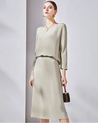 30mm Loose Long Sleeve Pullover Silk Blouse