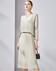 30mm Loose Long Sleeve Pullover Silk Blouse - DAISYSILK UK