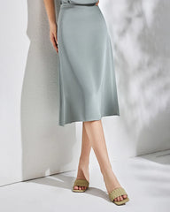 30 Momme Heavy Silk Bias-Cut Midi Skirt