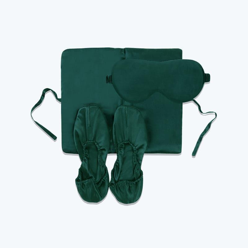 Daisysilk 3-Piece Silk Travel Set, Dark Green