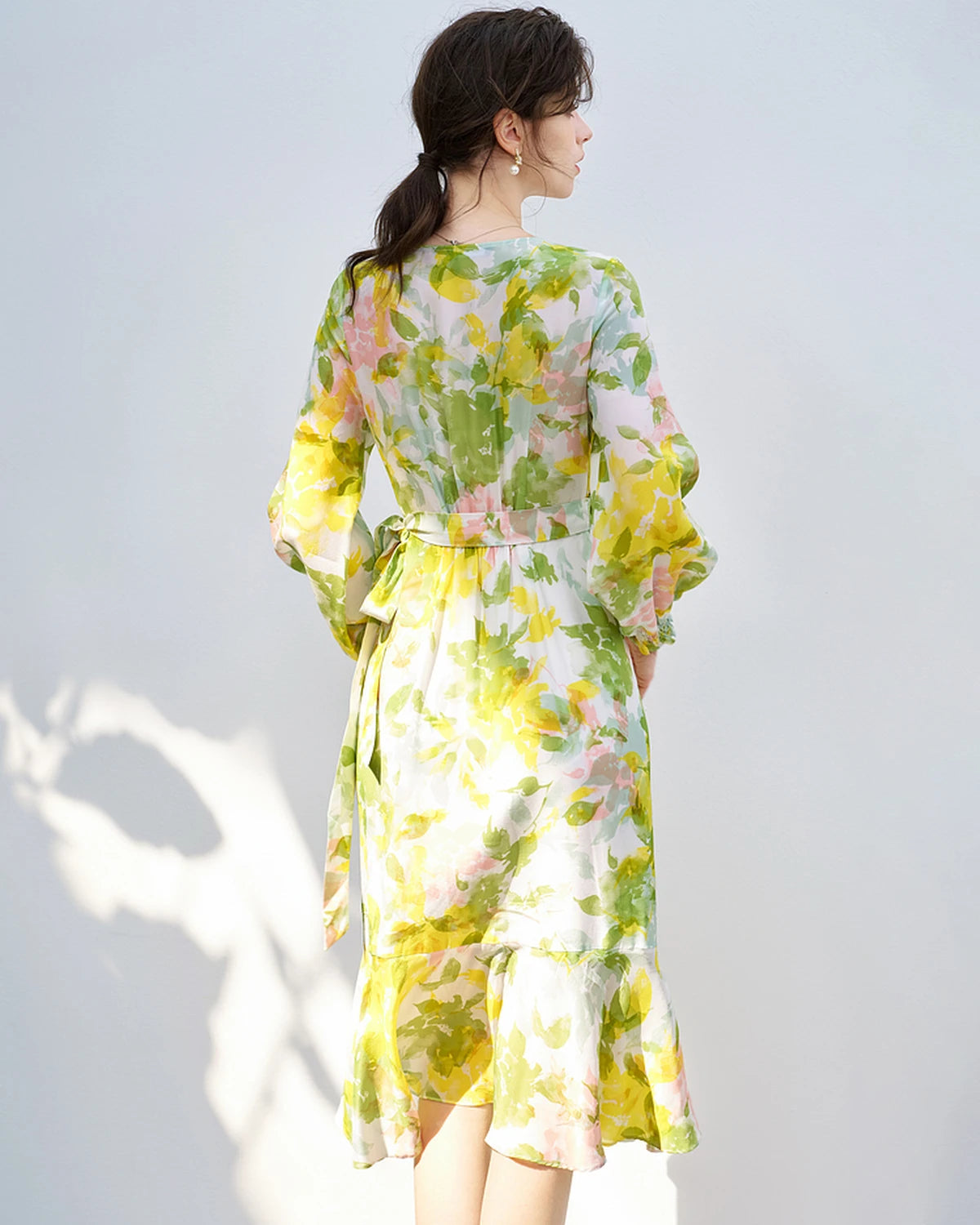 Floral Print Silk Dress