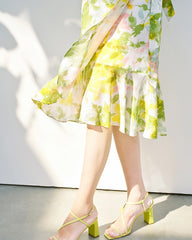 Floral Print Silk Dress