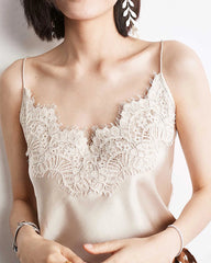Women's Lace Silk Camisole, Champagne