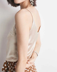 Women's Lace Silk Camisole, Champagne