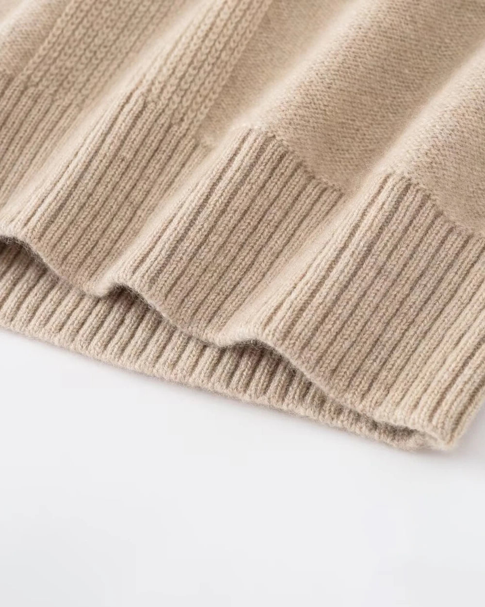 Deep V Neck Cashmere Vest, Camel