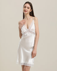Delicate Lace Silk Nightgown