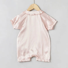 Doll Collar Baby Silk Onesies, Pink