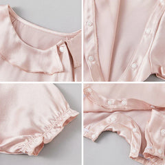 Doll Collar Baby Silk Onesies, Pink