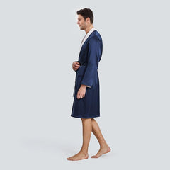 Double Side Wear Sleep Robe Men Pajamas, Navy