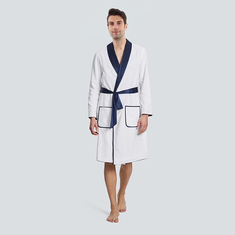Double Side Wear Sleep Robe Men Pajamas, Navy