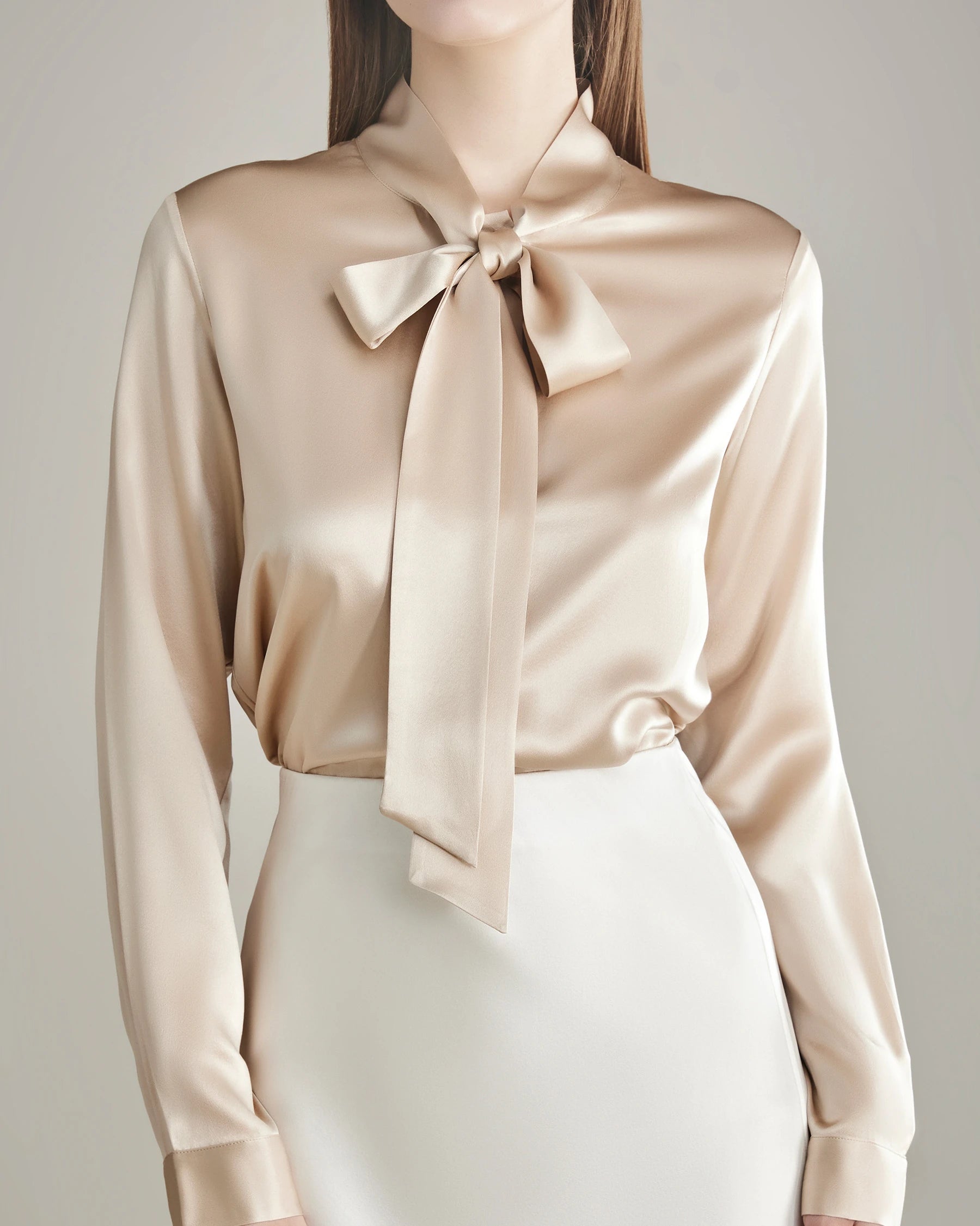 Elegant Silk Bow Tie Blouse - DAISYSILK UK