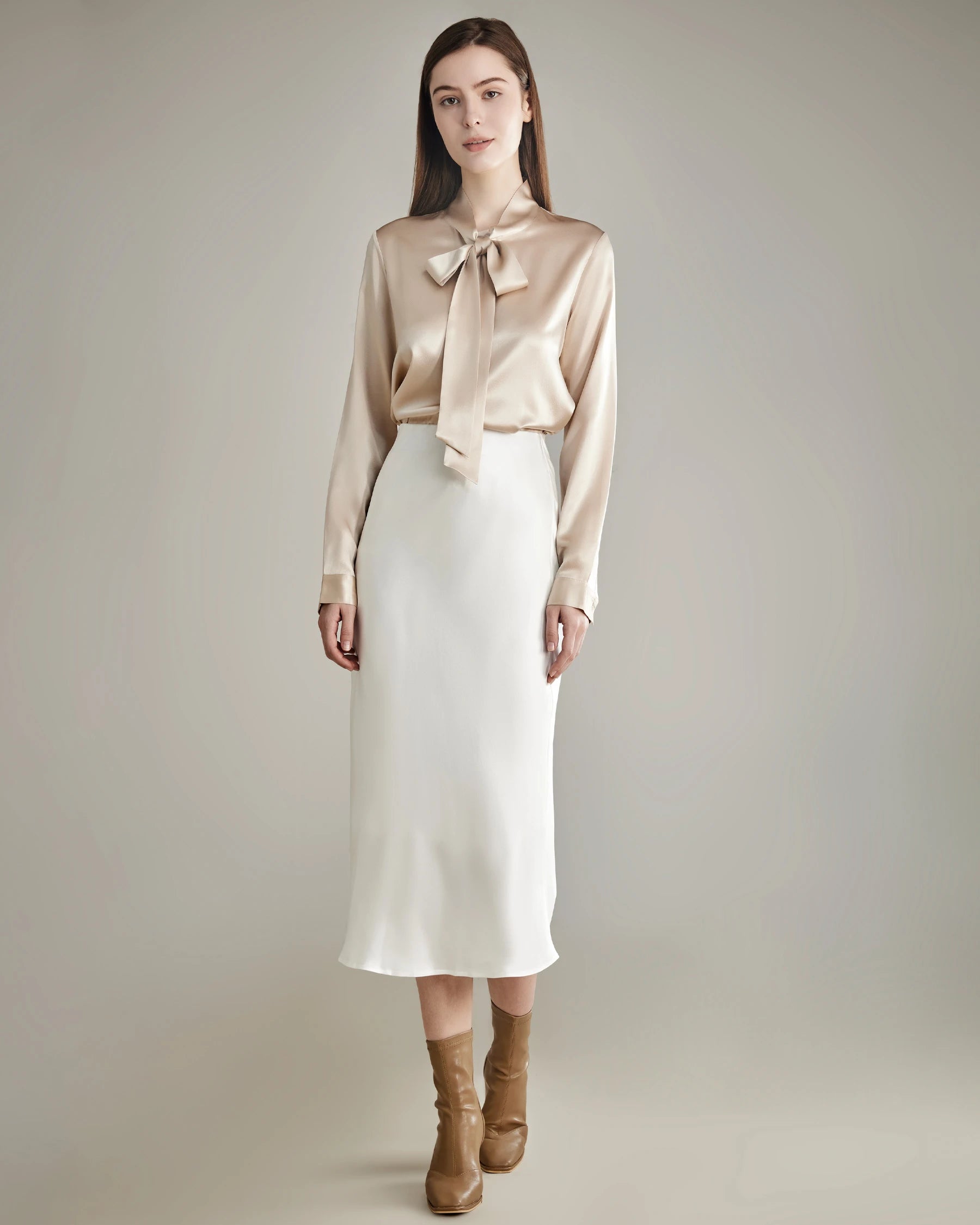 Elegant Silk Bow Tie Blouse - DAISYSILK UK