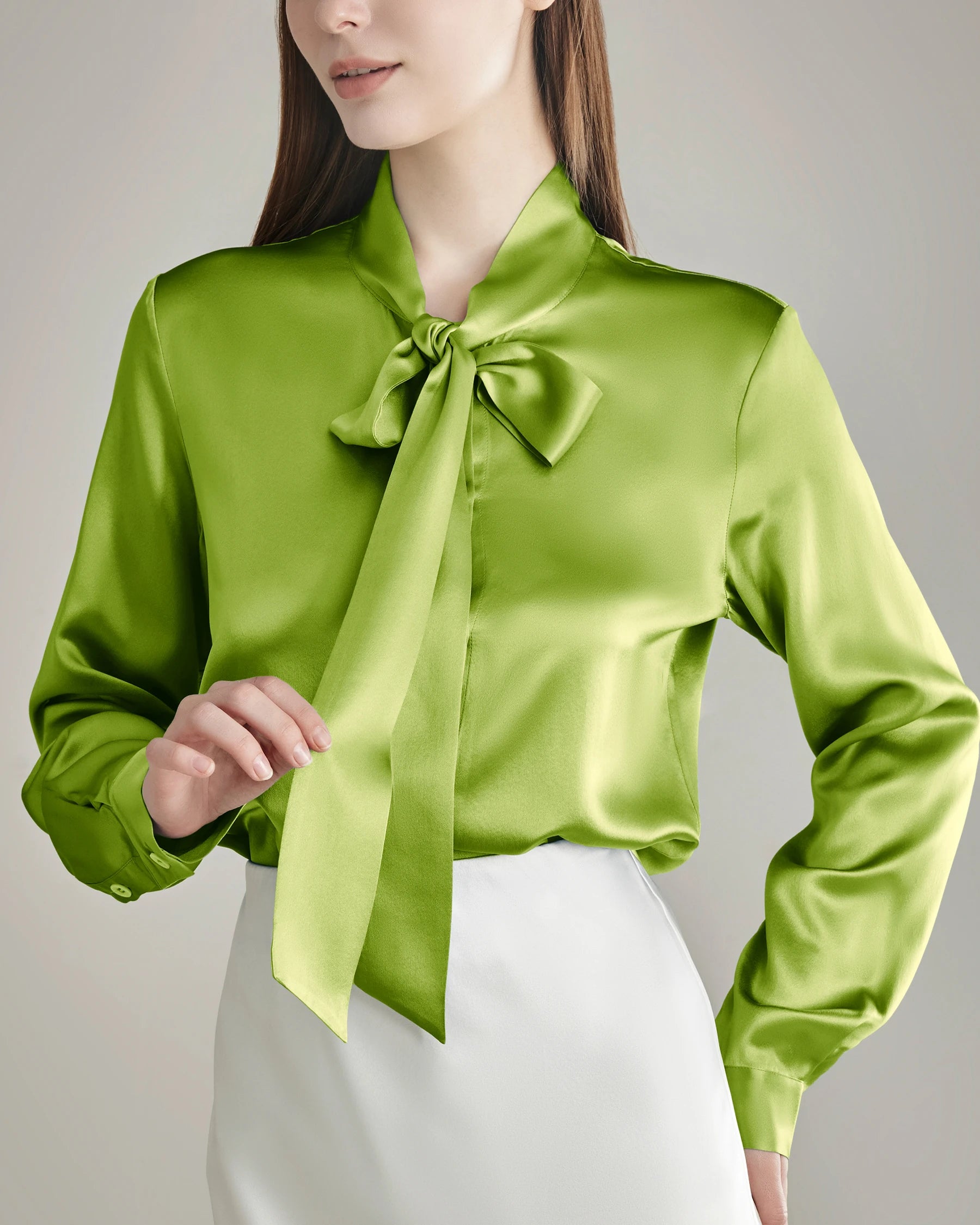 Elegant Silk Bow Tie Blouse - DAISYSILK UK