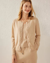 Essential Knit Cashmere Cardigan, Camel
