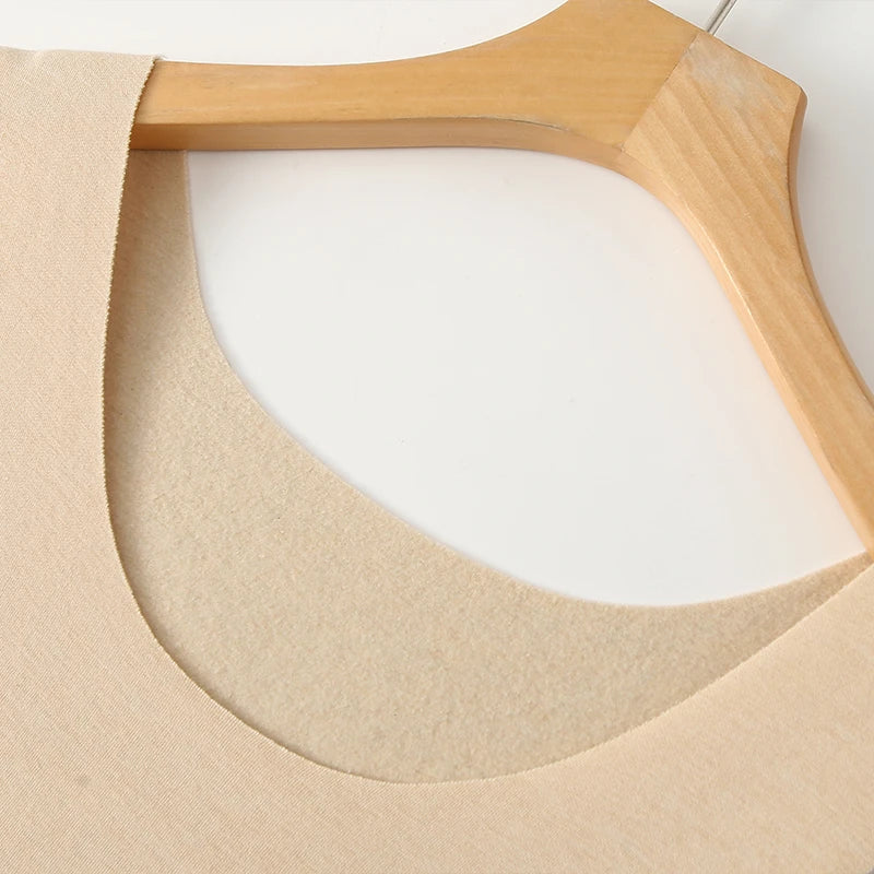 Extra Thermal Silk Vest and Pants Set, Beige