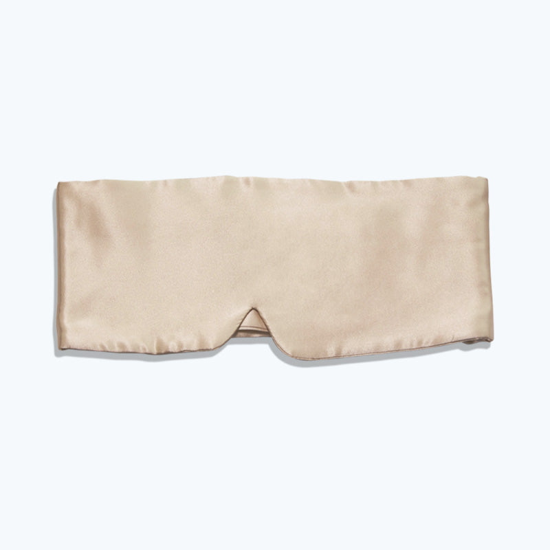 Face-Hugging Wide Double-Sided Silk Eye Mask, Champagne