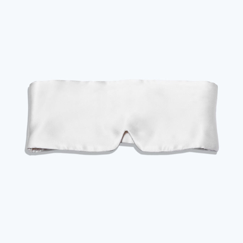 Face-Hugging Wide Double-Sided Silk Eye Mask, white