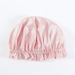 Flounced Silk Night Sleep Caps, Pink