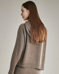 Loft Hooded Cashmere Sweater, Taupe
