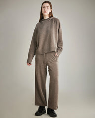 Loft Hooded Cashmere Sweater, Taupe