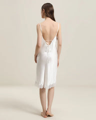 Silk Nightgown with Delicate Lace Details - DAISYSILK UK