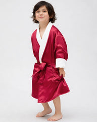 Kids Reversible Silk Robe with Belt