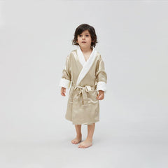Kids Silk and Velvet Reversible Robe for Winter