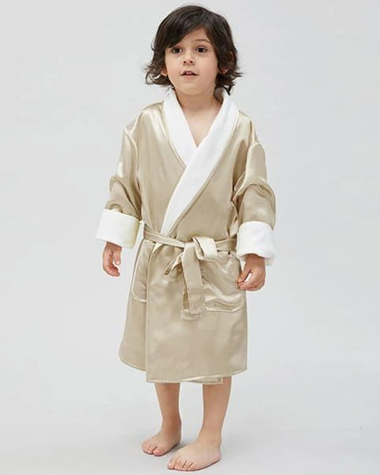 Kids Reversible Silk Robe with Belt