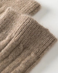 Knit Cashmere Crew Socks, Brown