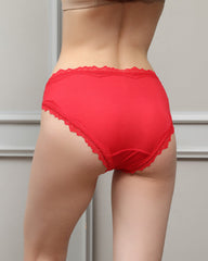 Women's Lace and Silk Underwear Red