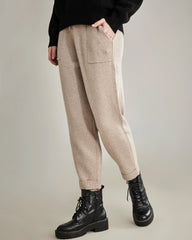 Loose Casual Cashmere Pants, Beige