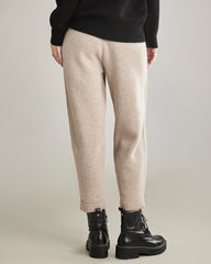Loose Casual Cashmere Pants, Beige