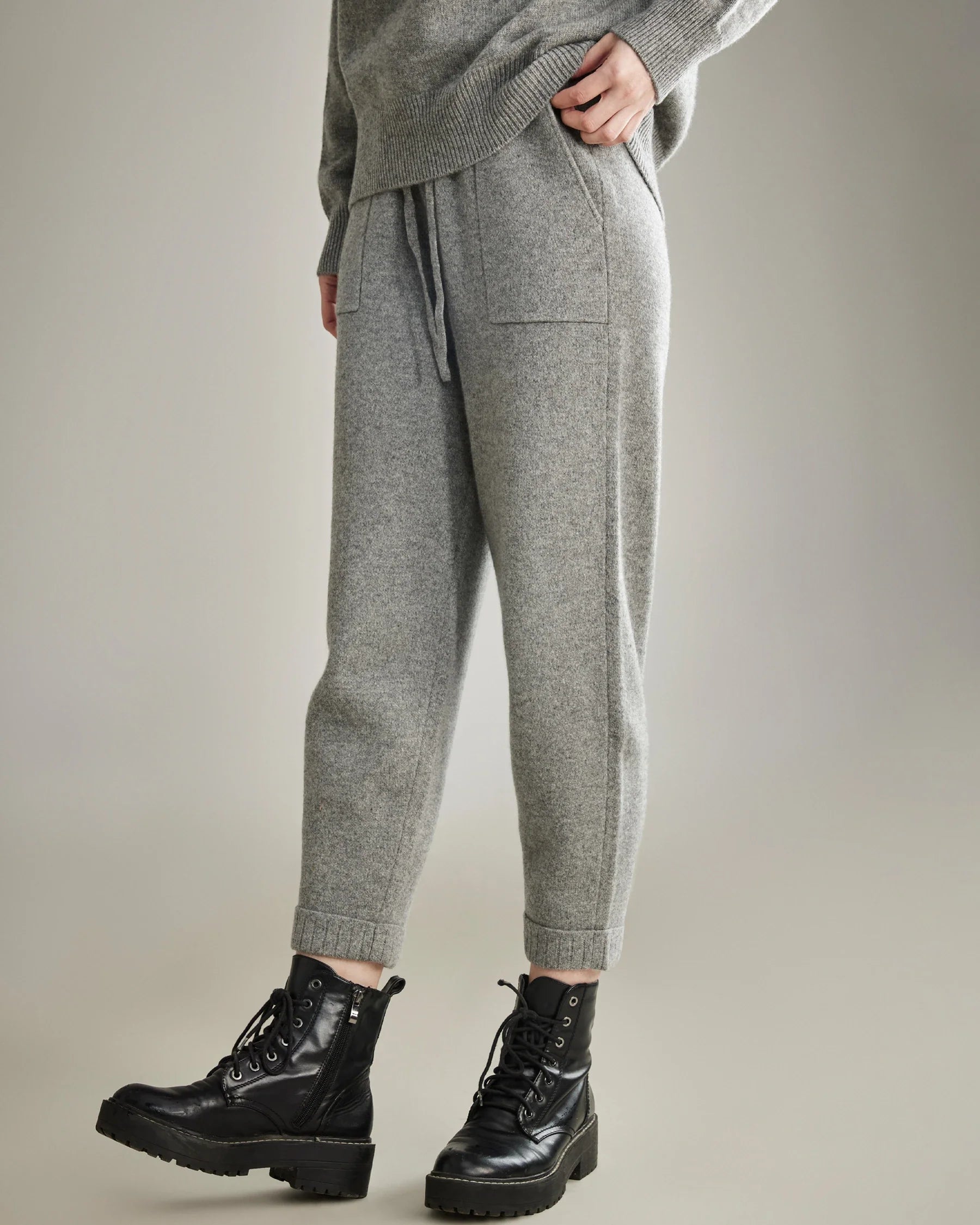 Loose Casual Cashmere Pants, Grey