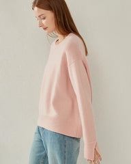 Loft Crew Neck Cashmere Sweater, Pink