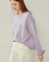 Loft Crew Neck Cashmere Sweater, Purple