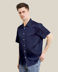 Men's Basic Silk Shirt Short Sleeve